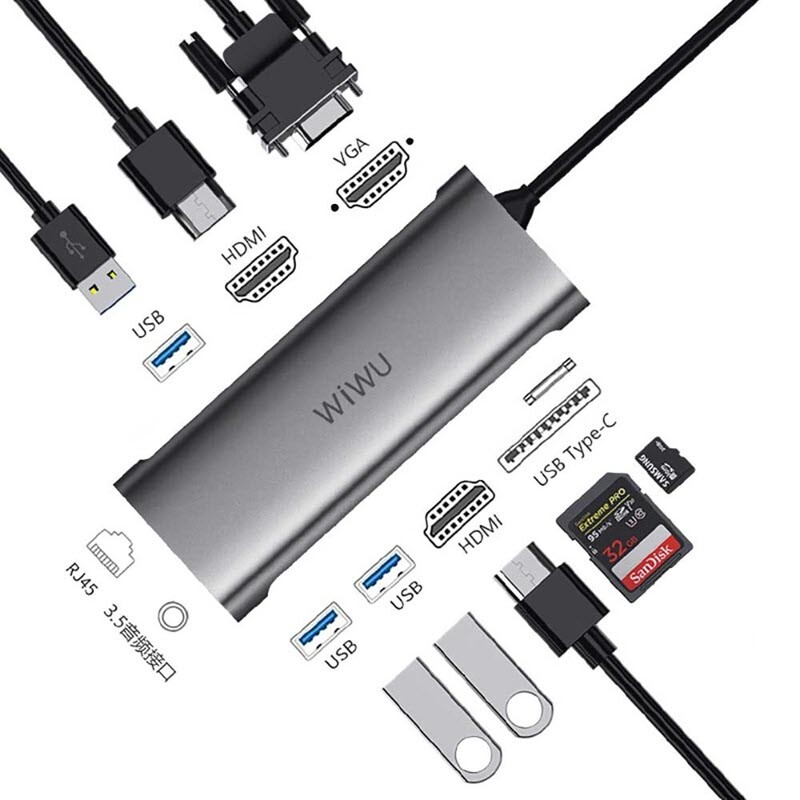WIWU 11-in-1 USB Type-C Hub Multi Ports Docking