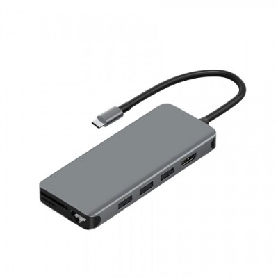 WiWU Alpha 12 in 1 USB Type C Hub -Grey
