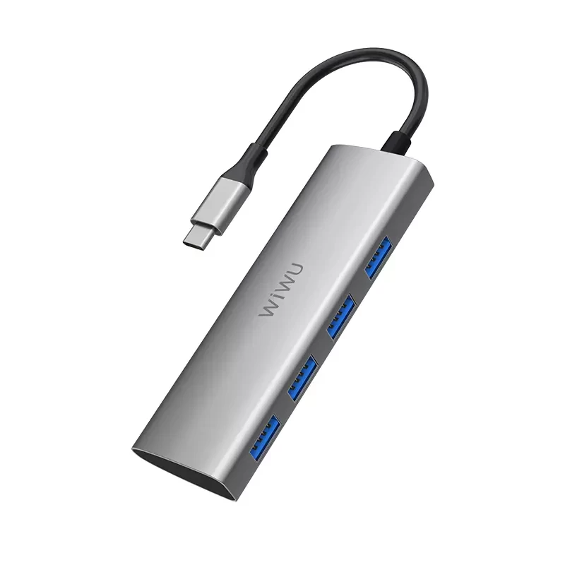 WiWU Alpha A440 4-in-1 USB Type-C Hub Gray